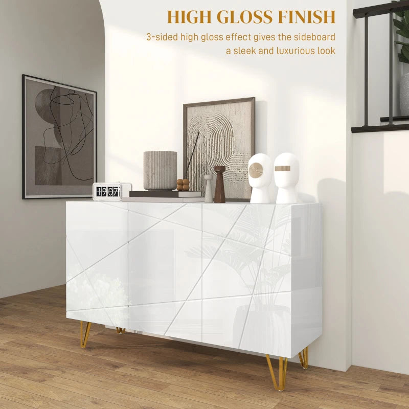 HOMCOM Modern Luxe High Gloss Sideboard