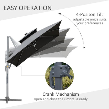 Outsunny 3m Cantilever Parasol