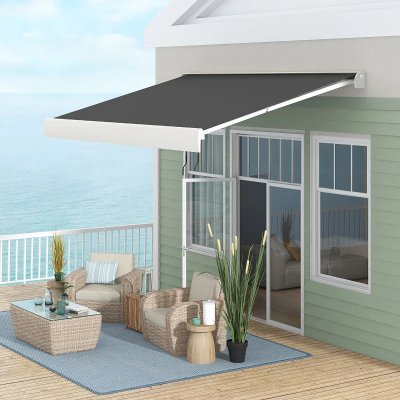 Outsunny 395m x 3m Electric Retractable Awning with Remote Controller