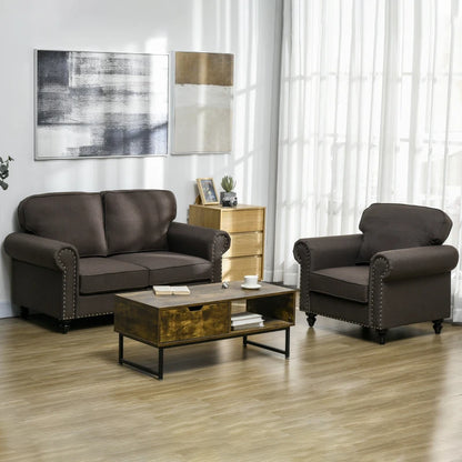 HOMCOM Two-Seater Mid-Century Sofa