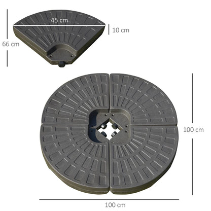 Outsunny 4 PCs Portable Round Parasol Base