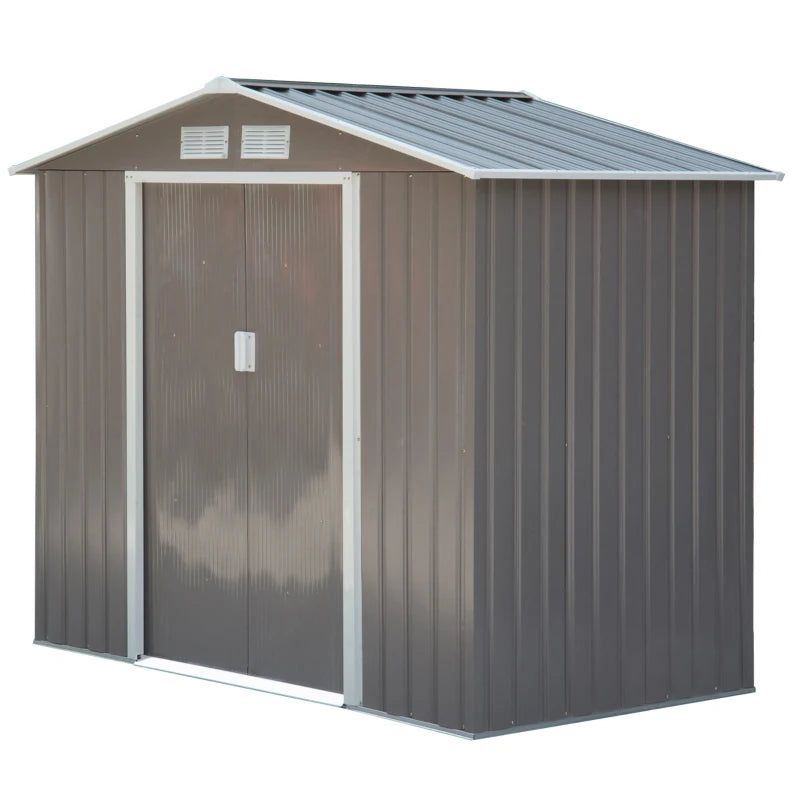 Outsunny 7ft x 4ft Lockable Garden Metal Storage Shed