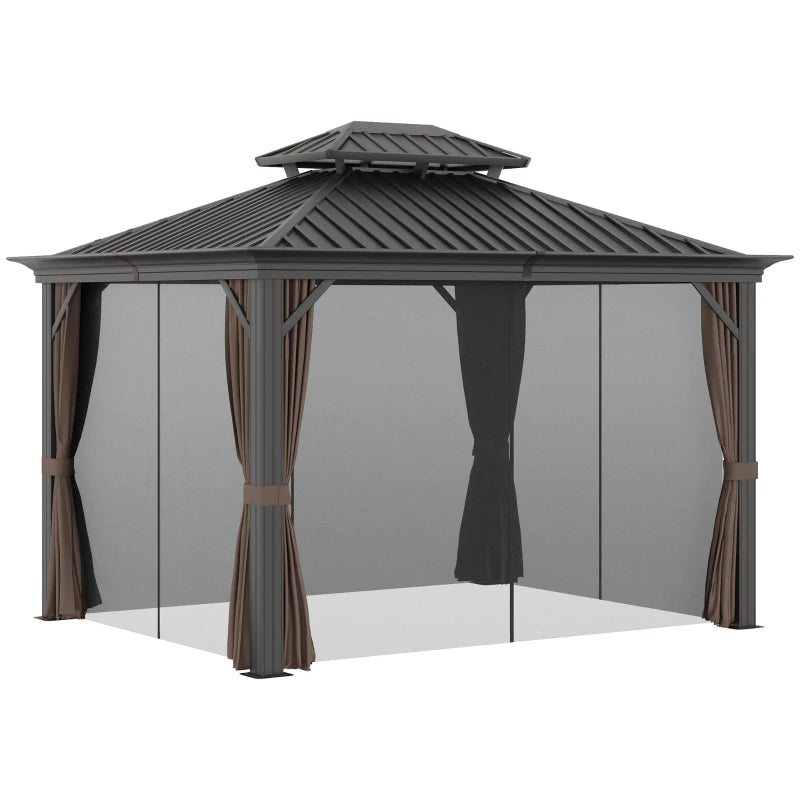 Outsunny Aluminium Hardtop Gazebo 3.65 x 3m