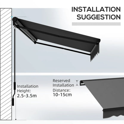 Outsunny 3 x 2m Aluminium Frame Electric Awning