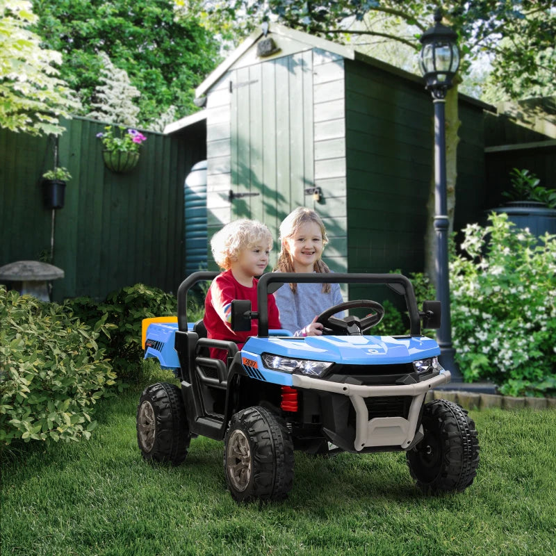 HOMCOM 12V Two-Seater Kids Electric Ride-On Car with Remote Control For Parent