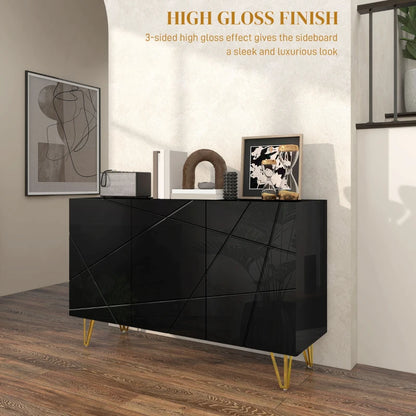 HOMCOM Modern Luxe High Gloss Sideboard