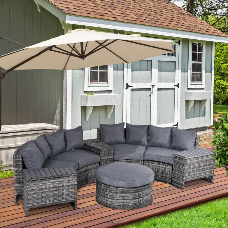 Outsunny 8 Pieces Outdoor PE Rattan Wicker Patio Sofa