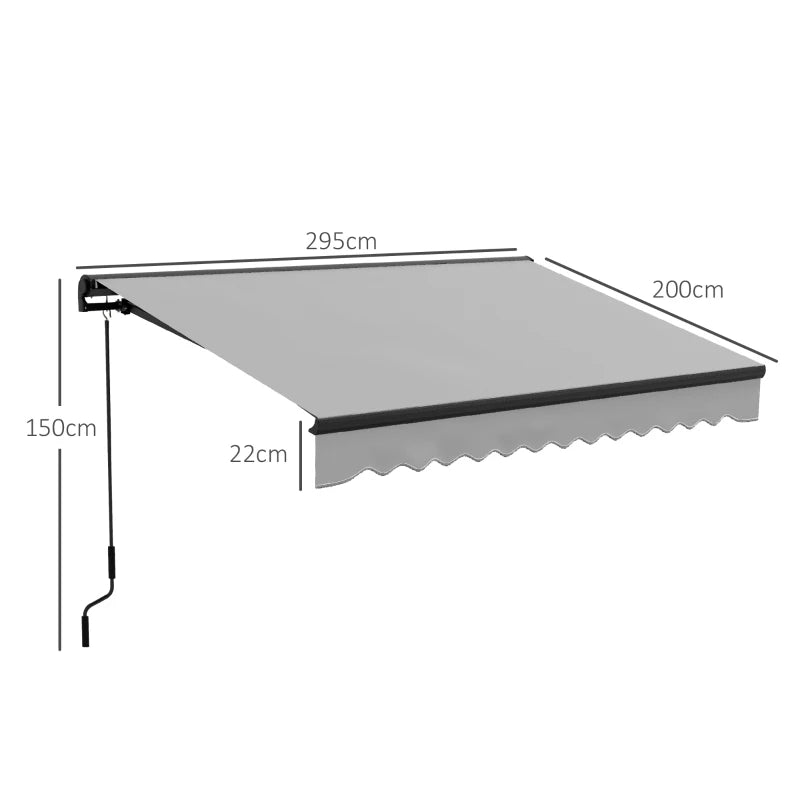 Outsunny 3 x 2m Aluminium Frame Electric Awning