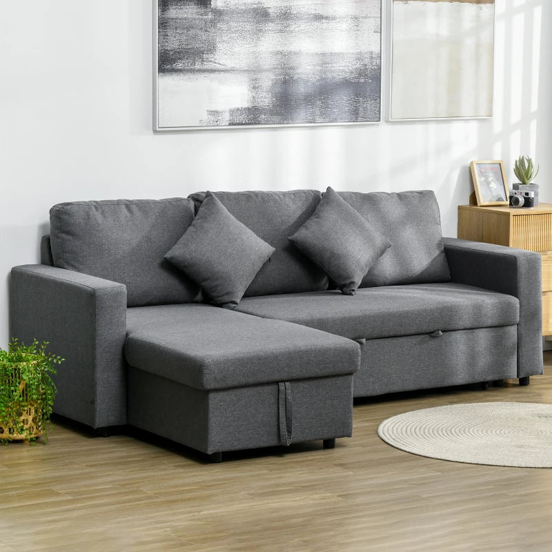 HOMCOM Corner Sofa Bed with Storage