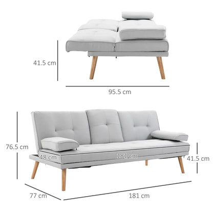 HOMCOM 3 Seater Sofa Bed Scandinavian Style