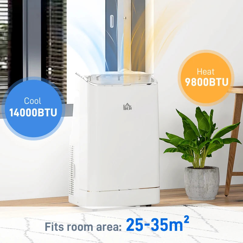 HOMCOM 5-in-1 Portable Air Conditioner 14,000 BTU with WiFi Compatible