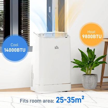 HOMCOM 5-in-1 Portable Air Conditioner 14,000 BTU with WiFi Compatible