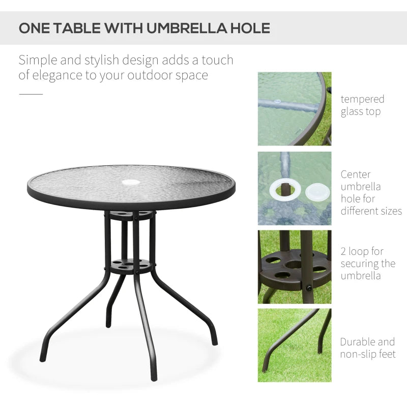 Outsunny 6 Piece Garden Dining Set with Umbrella