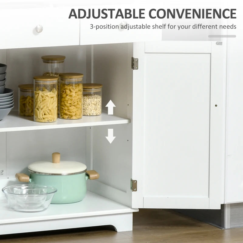 HOMCOM Kitchen Floor Cabinet Side Storage Cupboard