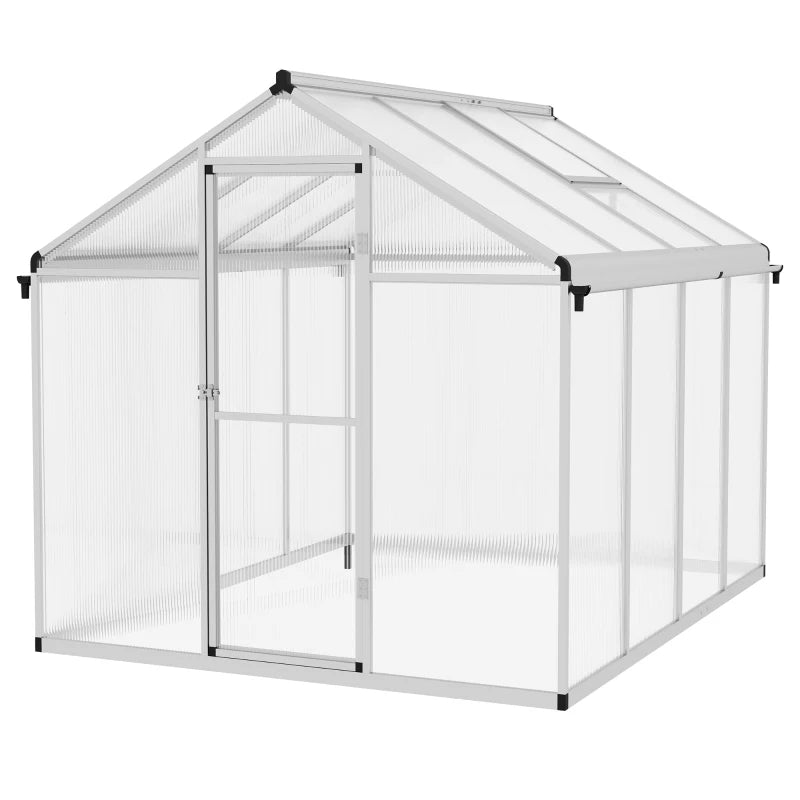 Outsunny 8 x 6ft Aluminium Frame Greenhouse, with Foundation