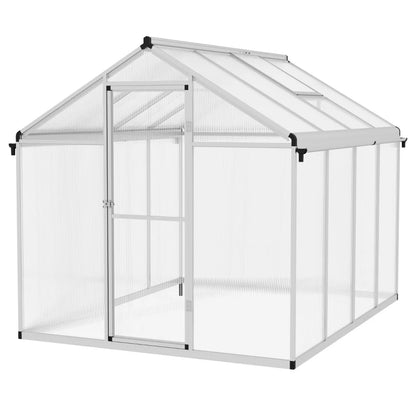 Outsunny 8 x 6ft Aluminium Frame Greenhouse, with Foundation