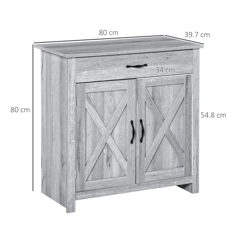 HOMCOM Farmhouse Barn Door Sideboard