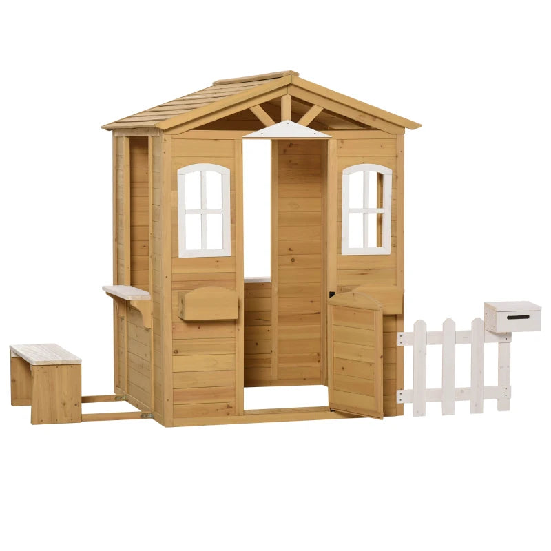 Outsunny Wooden Outdoor Playhouse