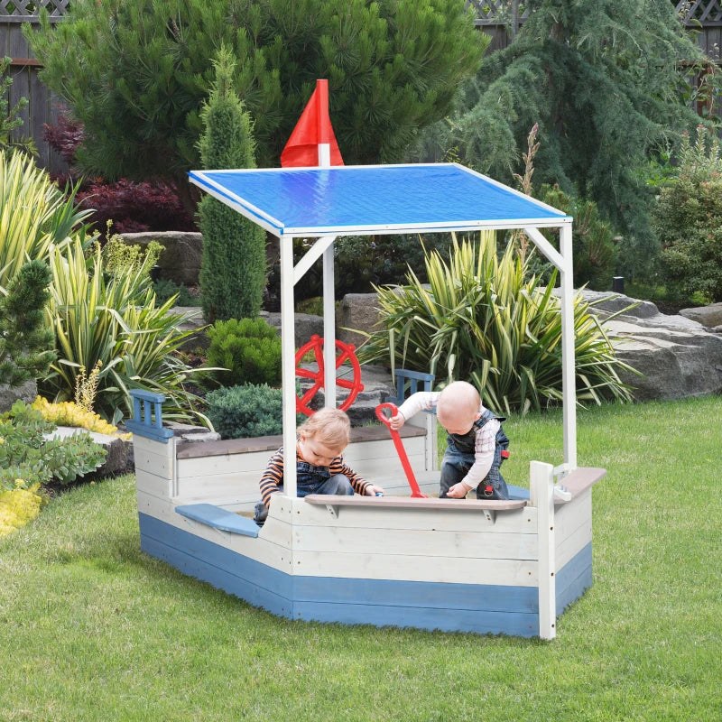 Outsunny Kids Wooden Ship Sandpit