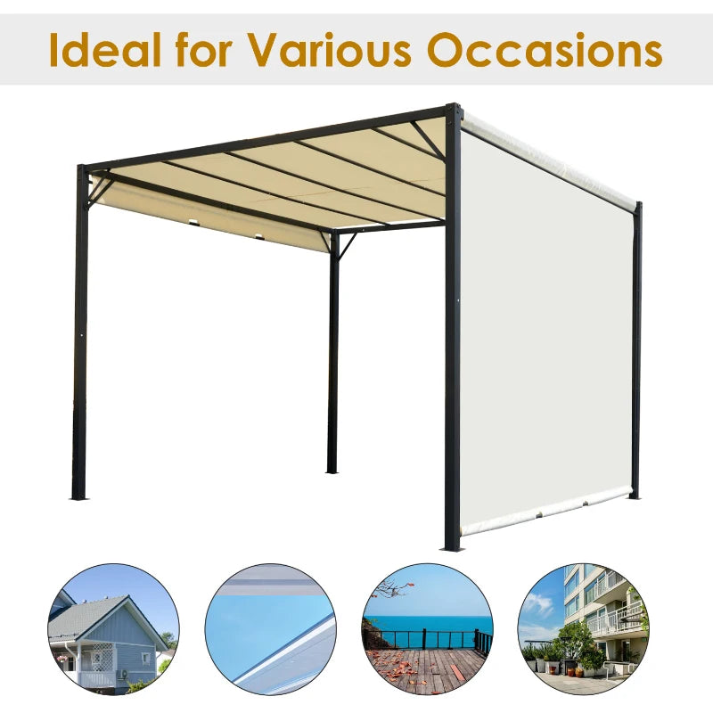 Outsunny Metal Pergola With Canopy Retractable Pergola Canopy 3m x 3m