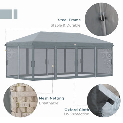 Outsunny 6 x 3(m) Pop Up Gazebo, Outdoor Canopy Shelter