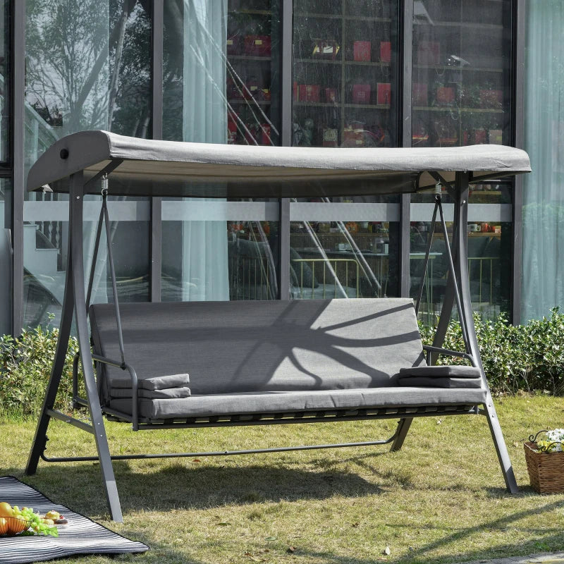 Outsunny 2-in-1 Patio 3 Seater Swing Chair Hammock