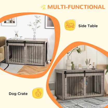 PawHut Dog Crate Furniture with Removable Cushion