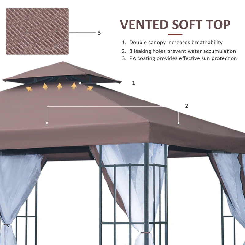 Outsunny 3 x 3(m) Patio Gazebo