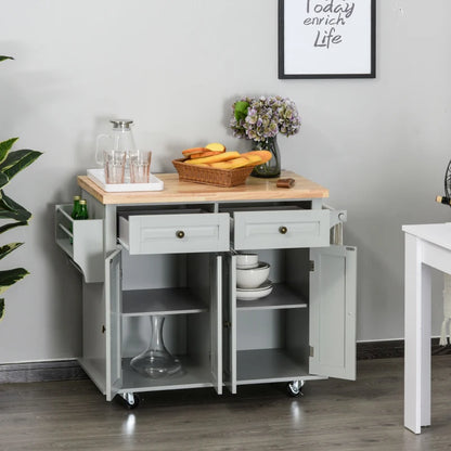 HOMCOM Rolling Kitchen Island