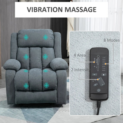 HOMCOM Oversized Riser and Recliner Chairs for the Elderly with 8 Vibration Massage