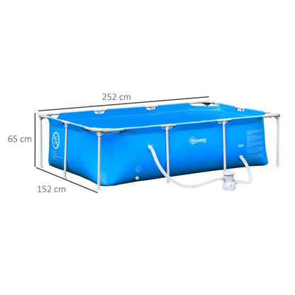 Outsunny Steel Frame Pool with Filter Pump, Filter Cartridge