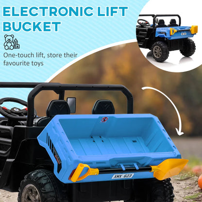 HOMCOM 12V Two-Seater Kids Electric Ride-On Car with Remote Control For Parent