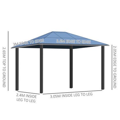 Outsunny Polycarbonate Hard Top Gazebo