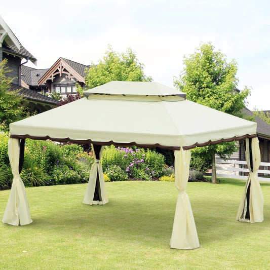 Outsunny 4 x 3 m Aluminum Garden Gazebo