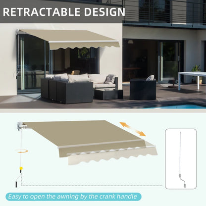 Outsunny 2.5x2 m Manual Retractable Awning