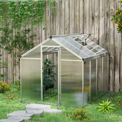 Outsunny 8 x 6ft Aluminium Frame Greenhouse, with Foundation