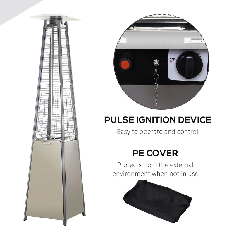 Outsunny Stainless Steel Outdoor Garden Pyramid Patio Heater