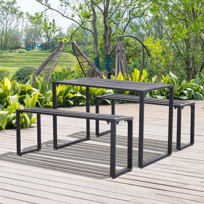 Outsunny Outdoor 3 PCs Metal Picnic Table