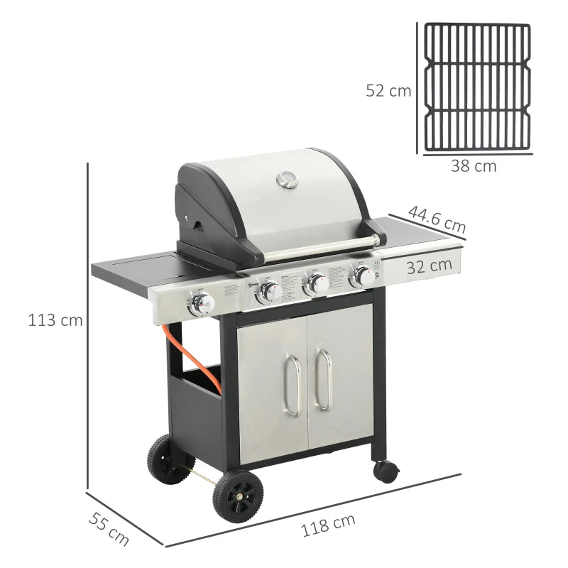 Outsunny Gas Barbecue Grill 3+1