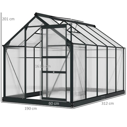 Outsunny 6 x 10ft Polycarbonate Greenhouse